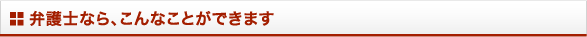 弁護士なら、こんなことができます